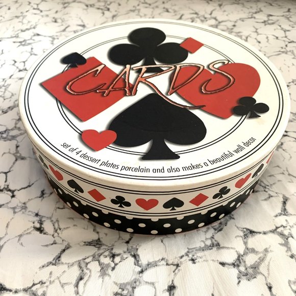Godinger & Co. Poker Cards Dessert Plates set of 4 - Picture 1 of 8